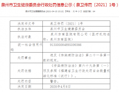 违法被罚：泉州第一医院、东南医院上榜