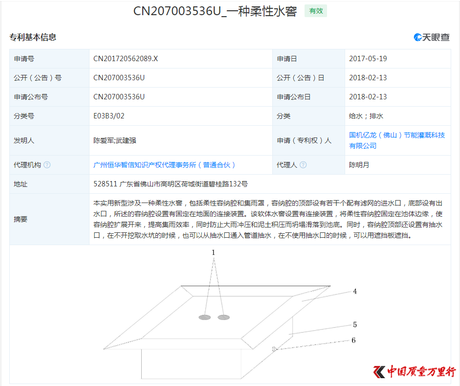 两企业“专利纠纷”有结论 安丘润龙塑业软体集雨水窖专利被判无效