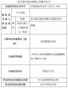  龙江银行漠河支行违法遭罚 贷后打点不到位